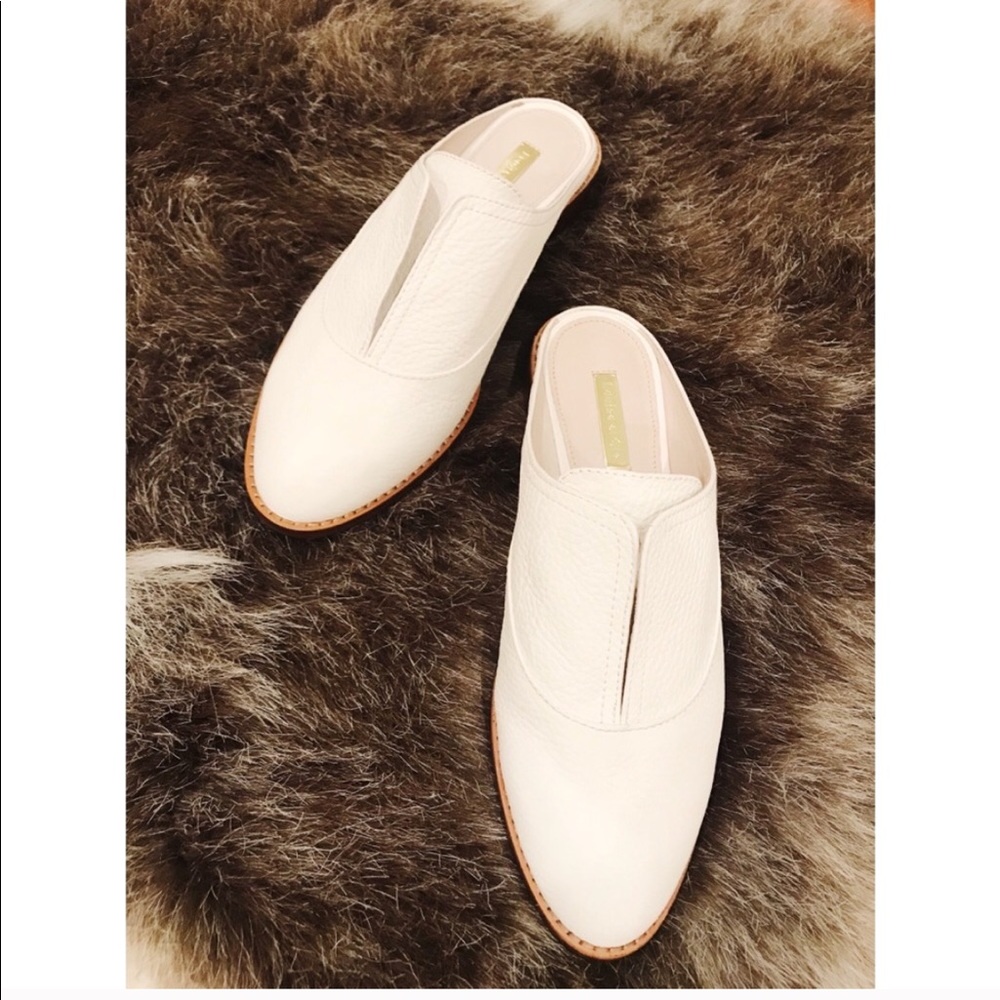 New Louise et Cie white leather mules / slides